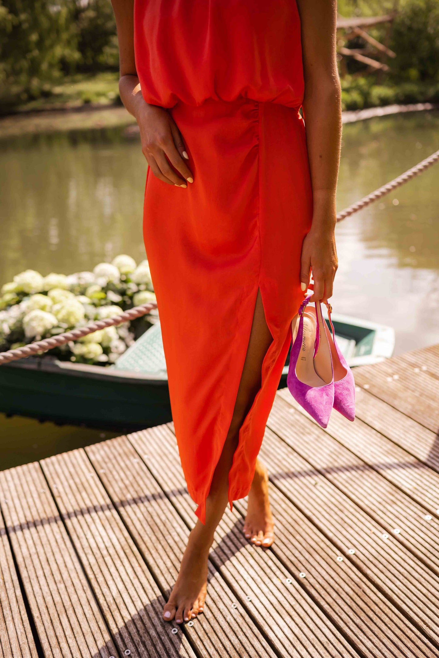 ELENA Halflange jurk | Tijdloze elegantie met zomerse charme