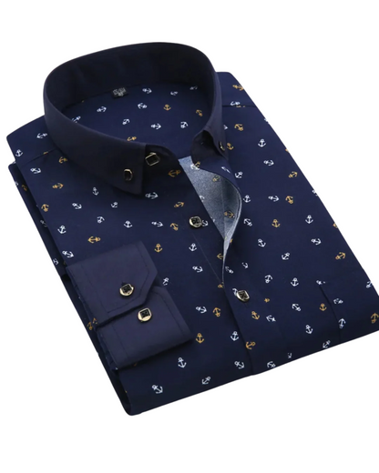 Lucien | Overhemd met nautische print en relaxte elegantie