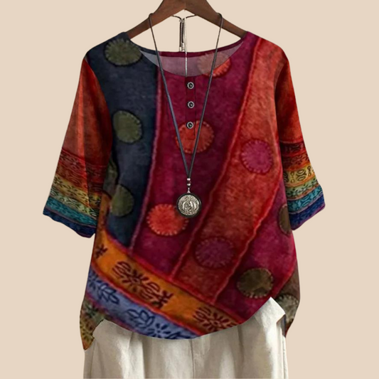 Linde | Zachte top met artistieke print